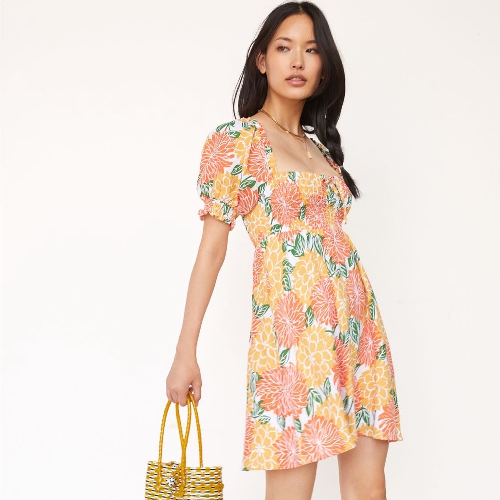 NWT Anthropologie Faithfull Smocked Linen Dress